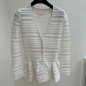 White Ribbed Poplin Top